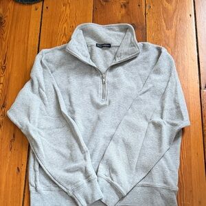 Brandy Melville Light Gray Quarter-Zip Sweater